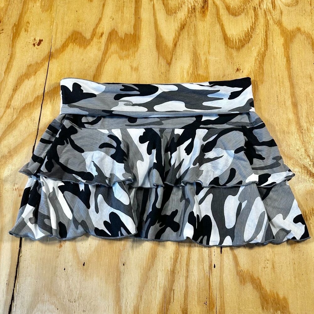 Mind Games Mini Layered Camo Skirt Size Small